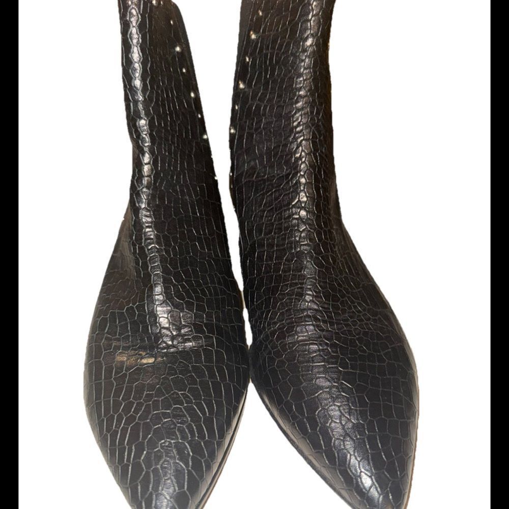 Napoleoni Black Italian Leather Studded Boots Size 40(8.5)
